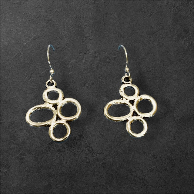 4 Circles Earrings - Pewter - JER531