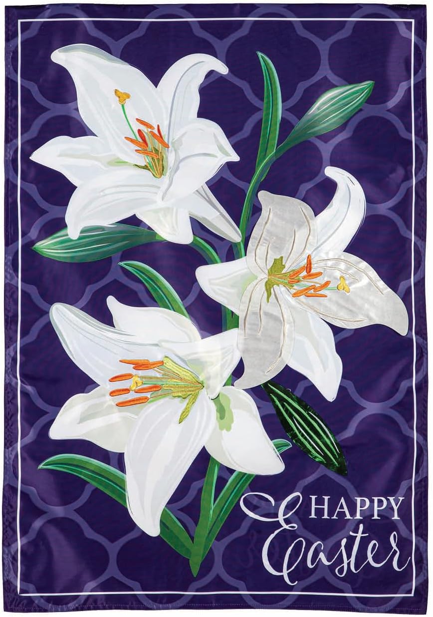 Happy Easter Lily Garden Flag