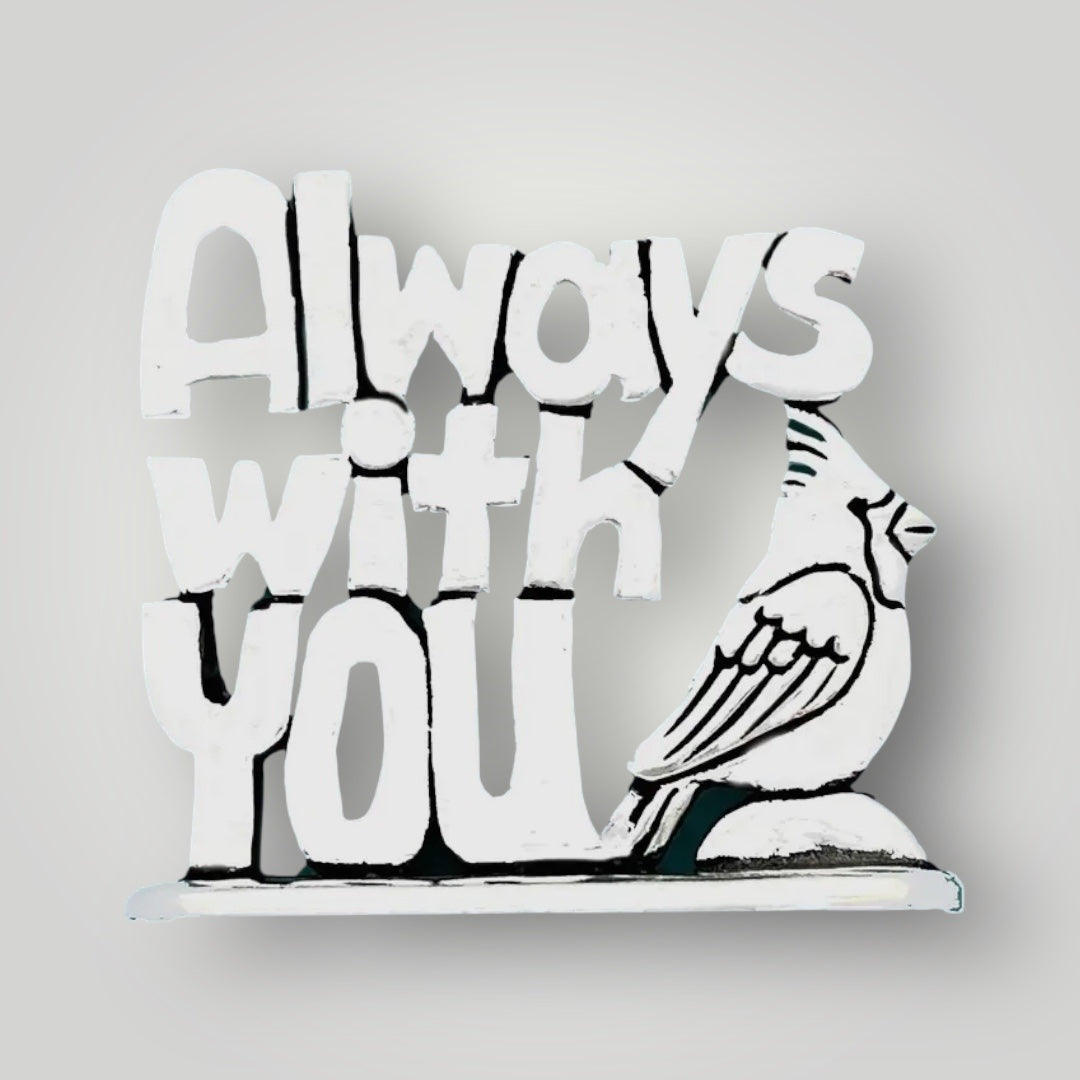 Always With You Plaque with Cardinal - Pewter - PLT34
