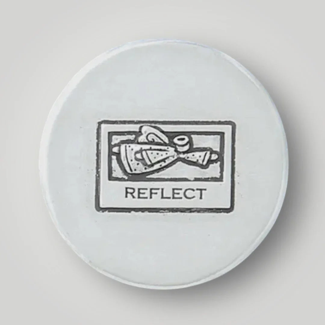 Angel Reflect pewter pocket mirror with engraved angel design