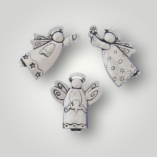 Angel Trio Magnets (3 pcs) - Pewter - MM7