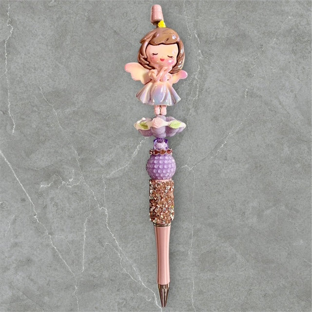 Angel in Shades of Purple Beaded Pen