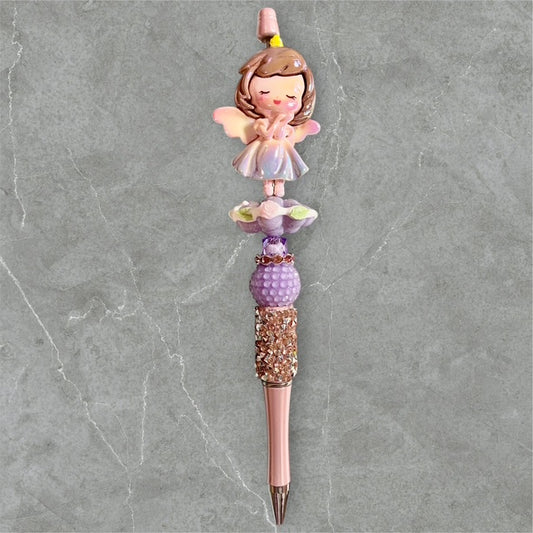 Angel in Shades of Purple Beaded Pen
