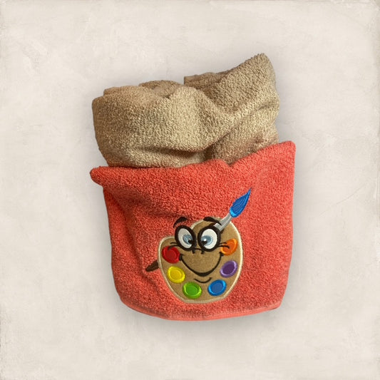 Art Palette Hooded Towel - Embroidered