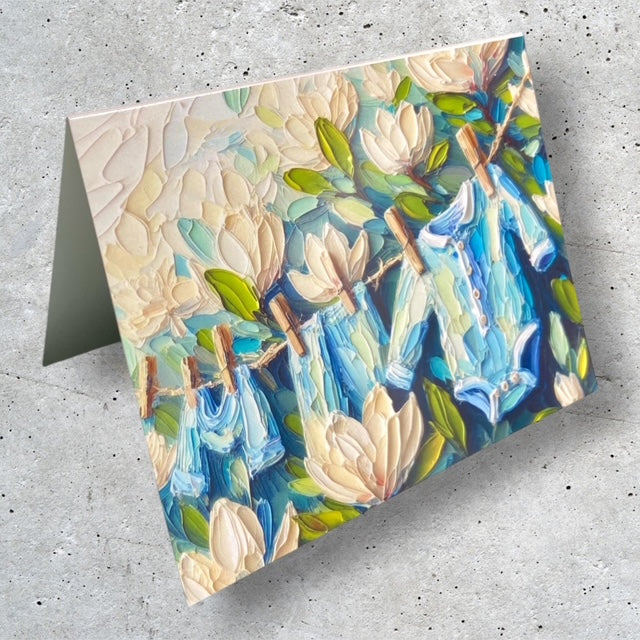 Baby Blue Clothesline - Magnolia Collection #7 - Note Card
