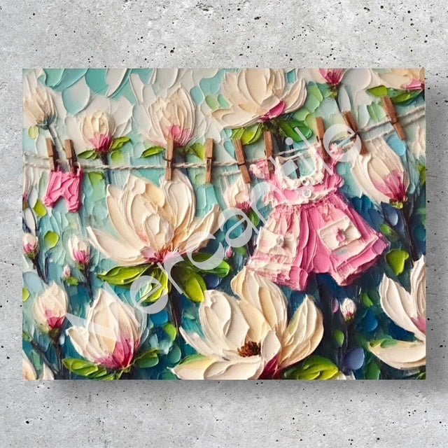 Baby Pink Clothesline - Magnolia Collection #8 - Note Card
