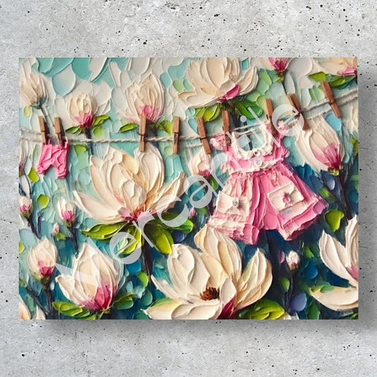 Baby Pink Clothesline - Magnolia Collection #8 - Note Card