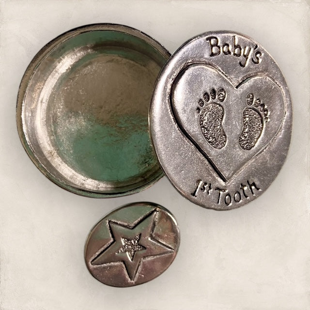 Baby's 1st Tooth Pewter Box