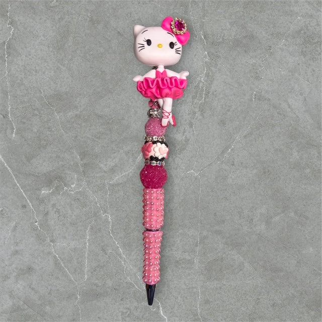 Ballerina Kitty Fancy Beaded Pen