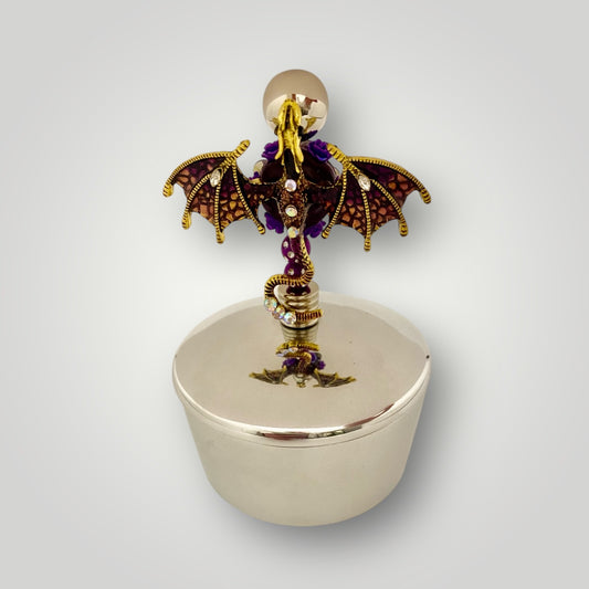 Trinket Bowl with Lid - Purple Dragon