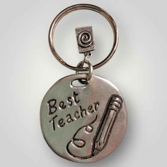 Best Teacher Pewter Keychain - KC-479