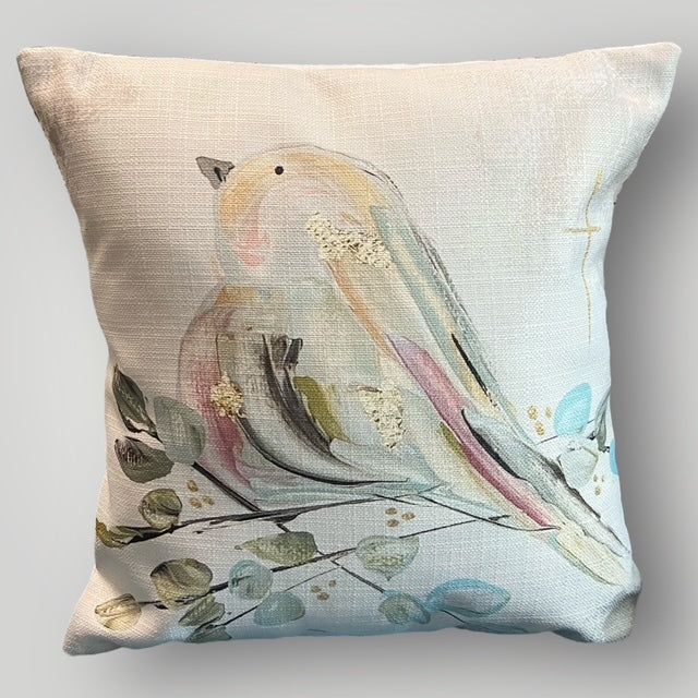 Bird with Cross Throw Pillow