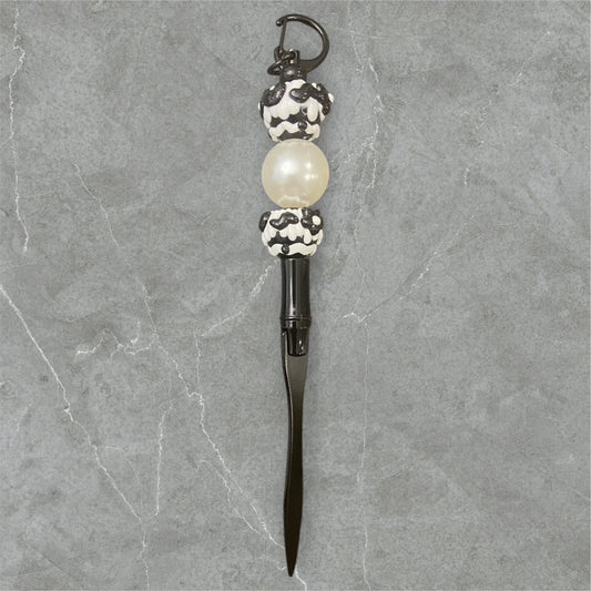 Black & White Painted Beads Letter Opener