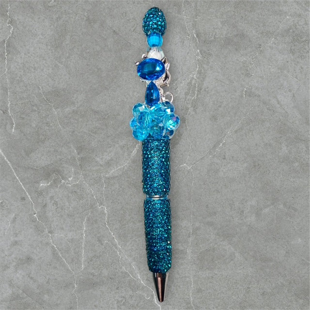 Blue Purrfection Beaded Pen