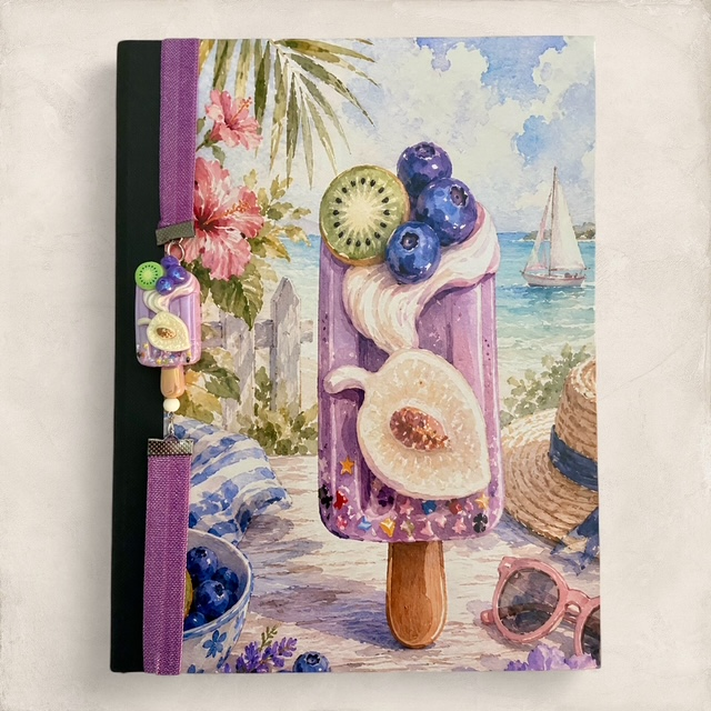 Blueberry Ice Cream - Composition Notebook and Book Band (full size)