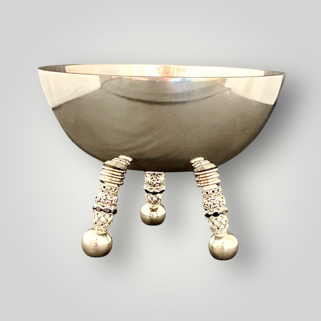 Bowl with Beaded Legs II - Basketweave