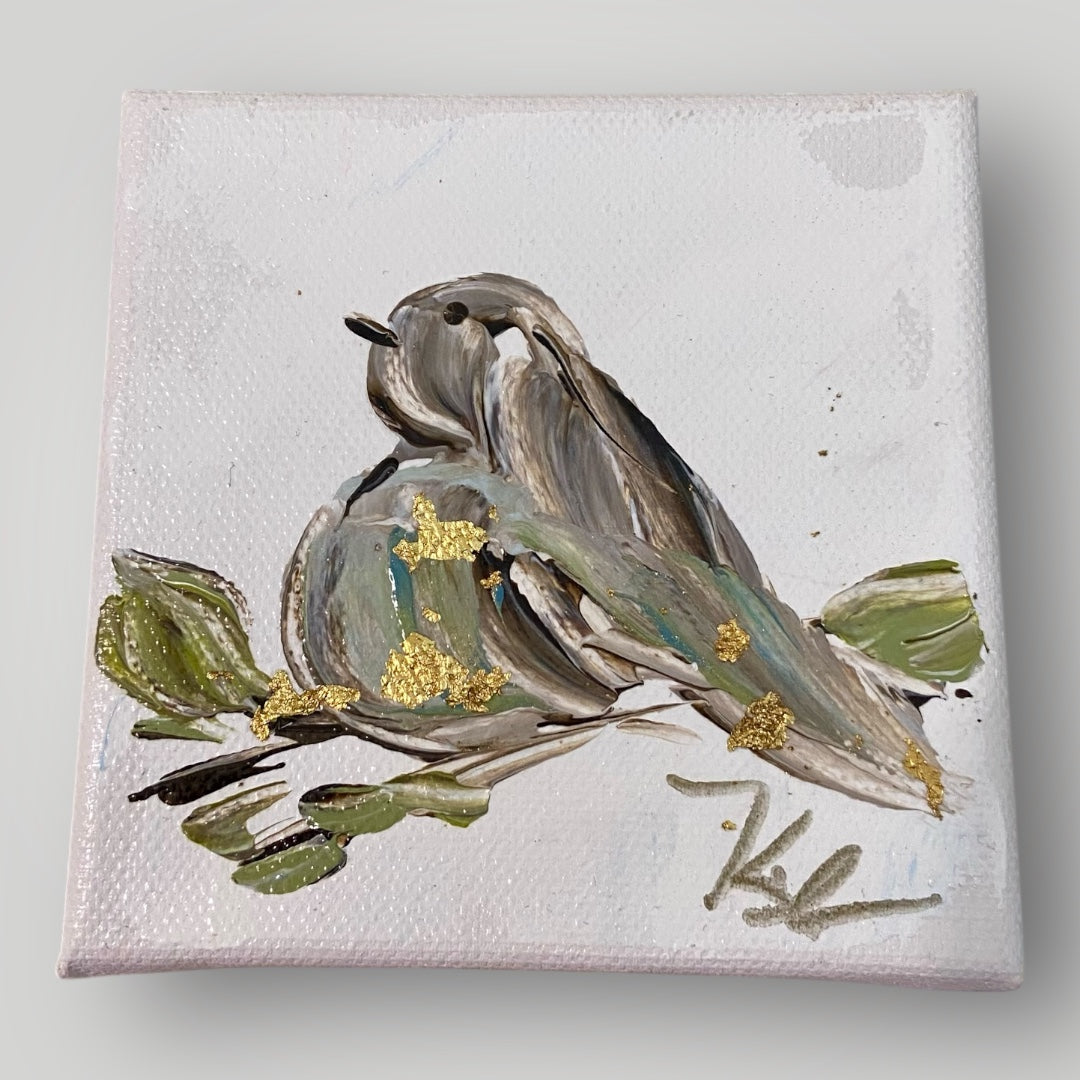 Brown & Gold Bird - Gospel Art Canvas