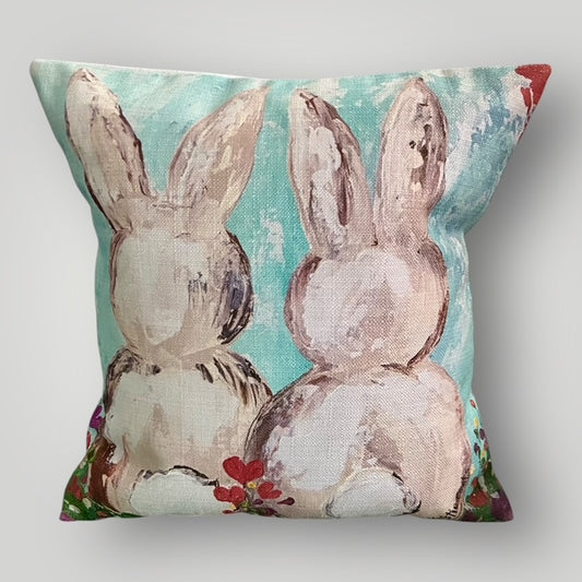 Bunny Duo Throw Pillow