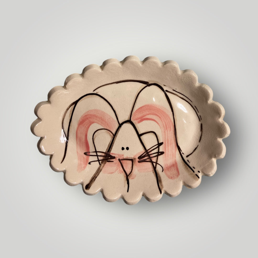 Bunny Face Soap Dish #2 - Heartfelt Traditions Pottery