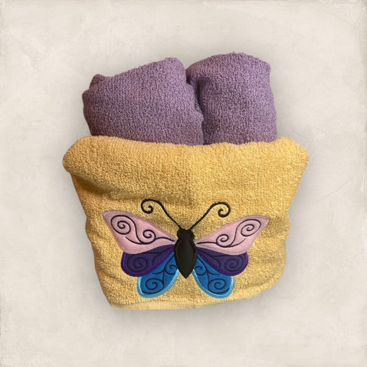 Butterfly Hooded Towel - Embroidered