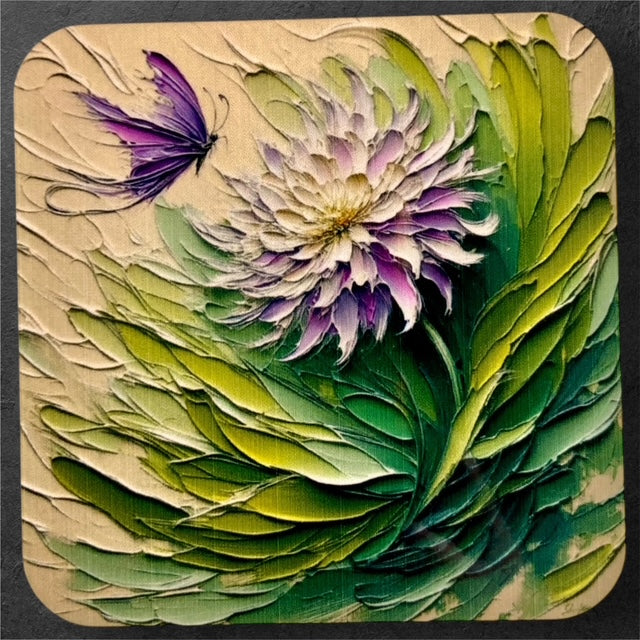 Butterfly with Dandelion #1 - Magnet