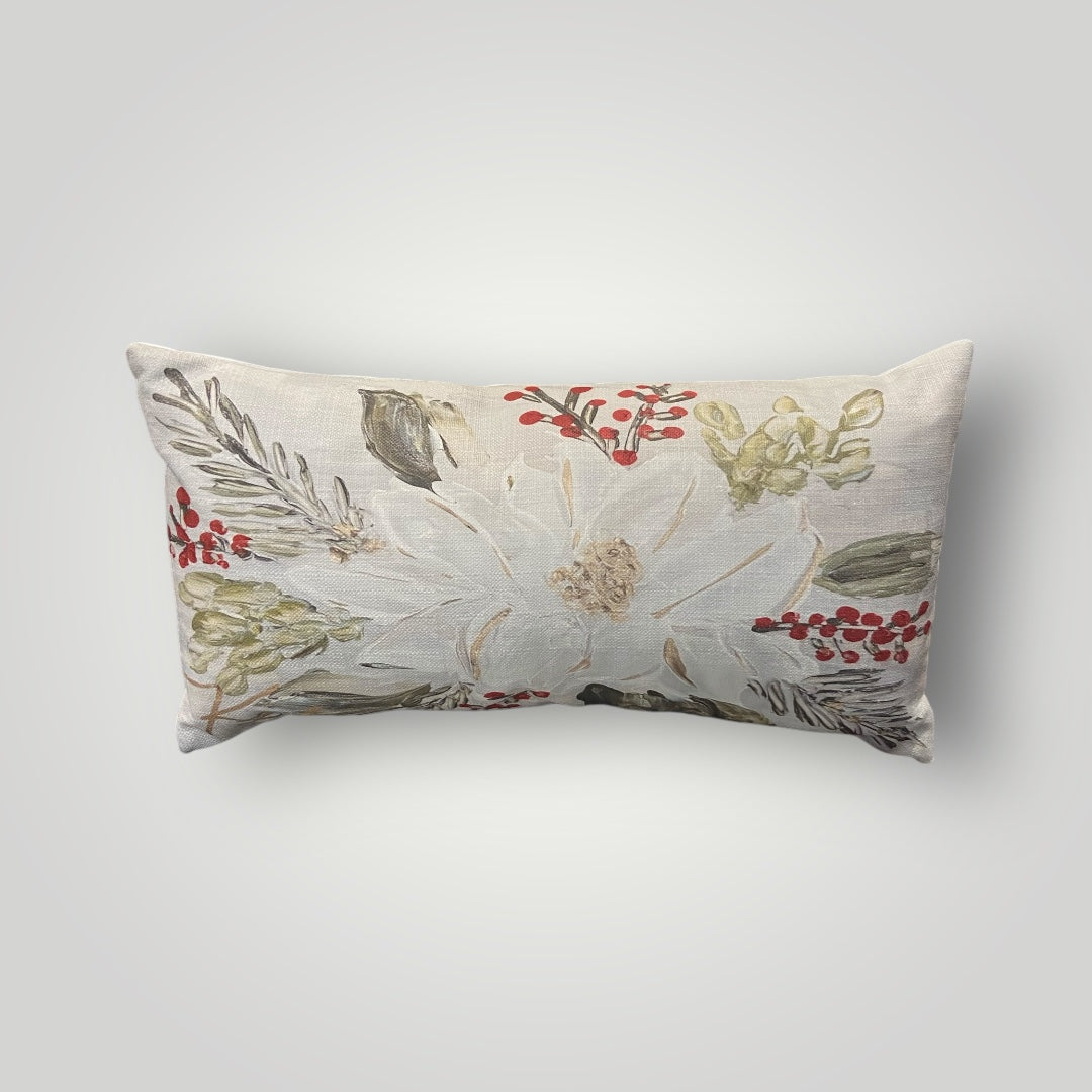 Christmas Magnolia Lumbar Pillow
