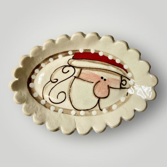 Christmas Soap Dish - Santa - Heartfelt Traditions Pottery