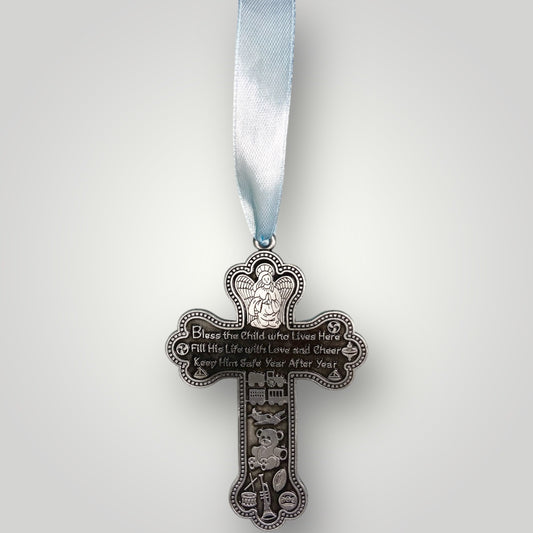 Guardian Angel Crib Cross - Blue Ribbon