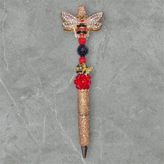 Crimson Buzz Beaded Pen