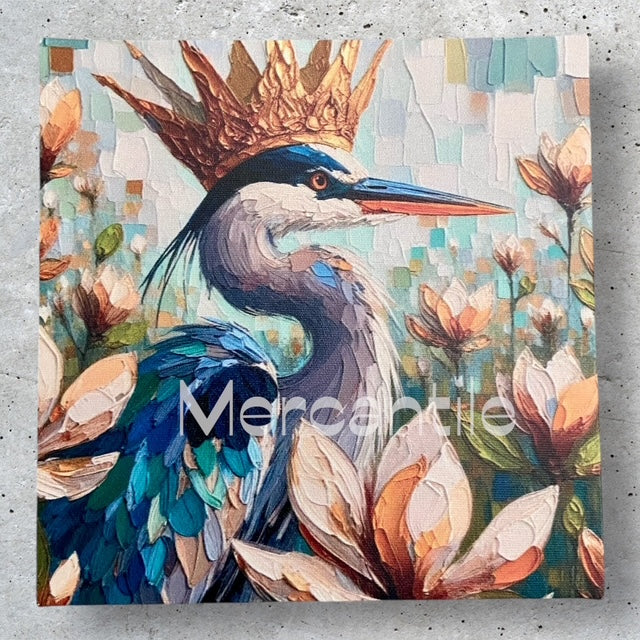 Crowned Blue Heron - Canvas Print