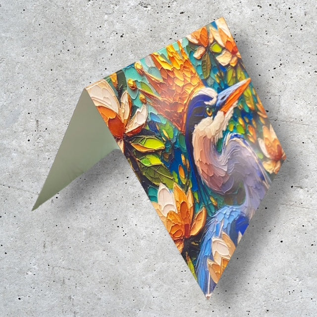 Crowned Blue Heron - Magnolia Collection #14 - Note Card