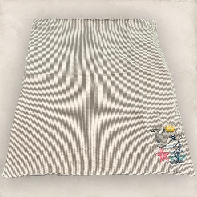Crowned Orca Minky Blanket - Gray