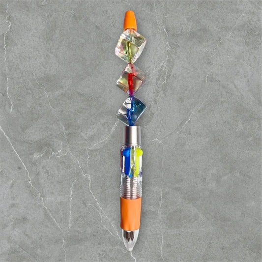 Cubed Trio Beaded Multi-Ink Pen