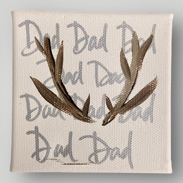 Dad - Antlers - Silver - Gospel Art Canvas