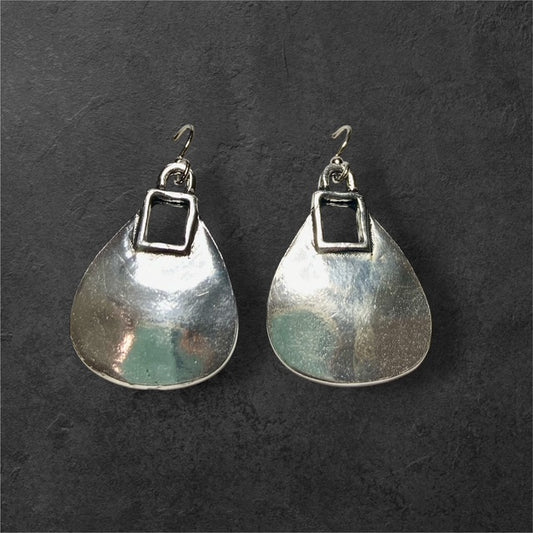 Distinct Earrings - Pewter - JER165