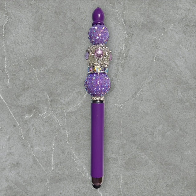 Elegant Beaded Stylus Pen in Shades of Purple with purple gradient beads