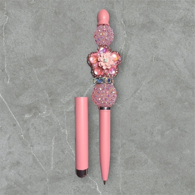 Elegant Beaded Stylus Pen - Bubblegum Pink