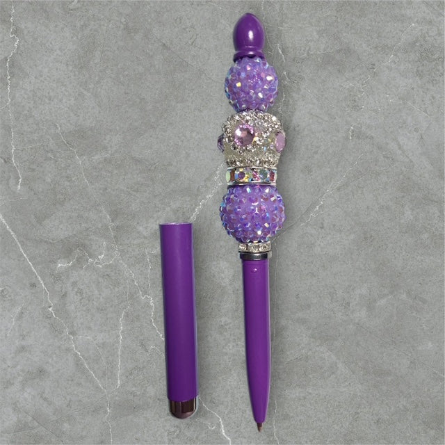 Elegant Beaded Stylus Pen - Shades of Purple
