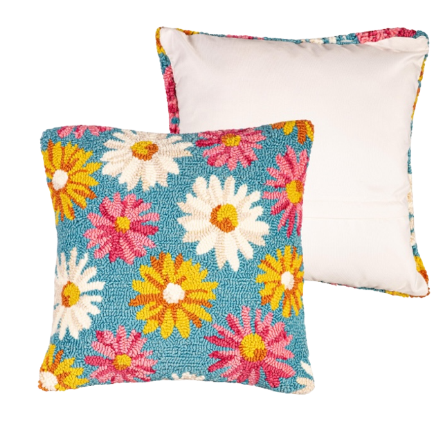 English Daisy Hooked Pillow