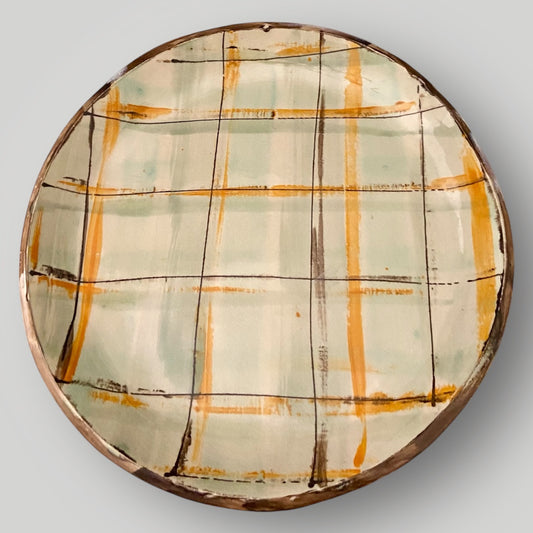 Fall Plaid Plate #1 - Heartfelt Traditions Pottery