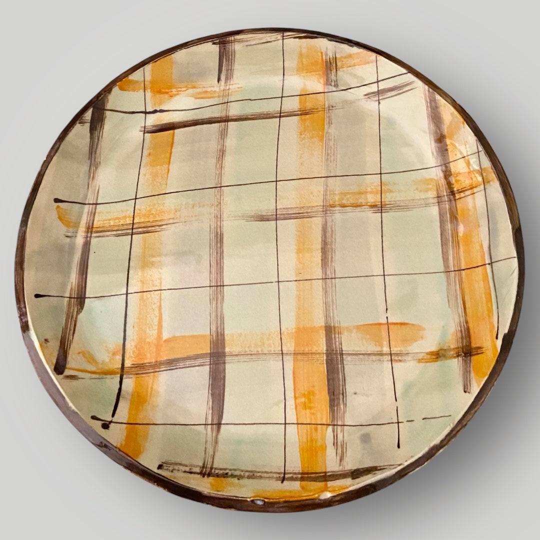 Fall Plaid Plate #2 - Heartfelt Traditions Pottery