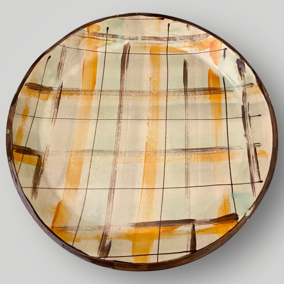 Fall Plaid Plate #3 - Heartfelt Traditions Pottery