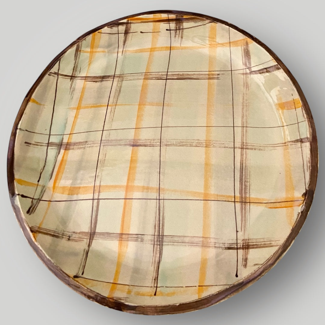 Fall Plaid Plate #4 - Heartfelt Traditions Pottery