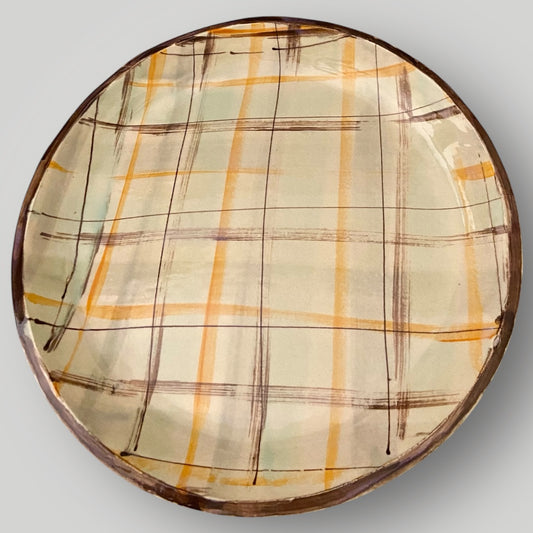 Fall Plaid Plate #4 - Heartfelt Traditions Pottery