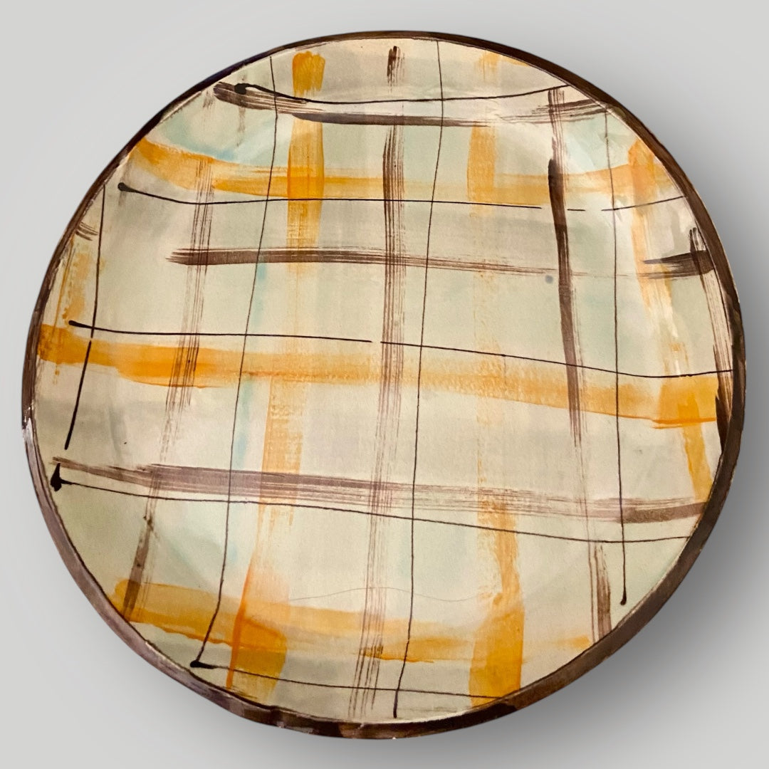 Fall Plaid Plate #5 - Heartfelt Traditions Pottery