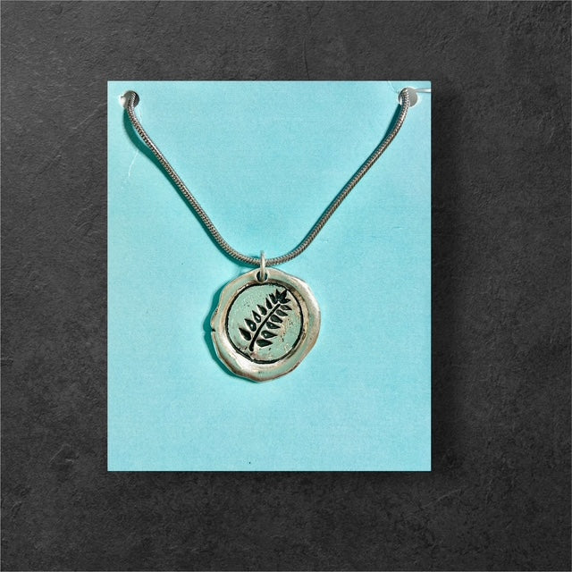 Fern Symbol Necklace - Pewter - JNC105