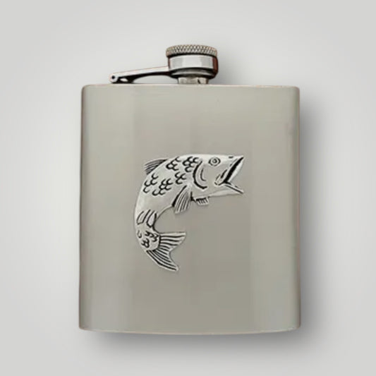 Fish Flask (6 oz) Pewter & SS - FL4