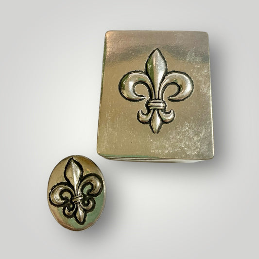Fleur de lis Wish Box with Fleur de lis Coin - Pewter - BXJ15