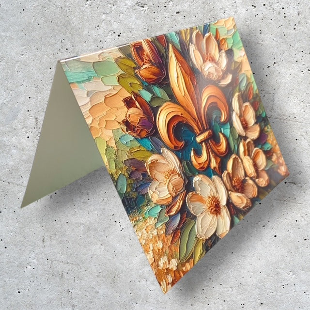 Fleur de lis in Magnolias - Magnolia Collection #15 - Note Card