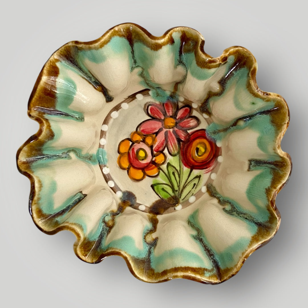 Flower Line Condiment Bowl - Flower Trio #1 - Heartfelt Traditions Pottery
